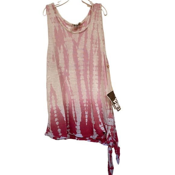 Mini Young Fabulous & Broke Girls Sz 12 Side Tie Raspberry Ombre Tank Top NEW - Picture 1 of 3